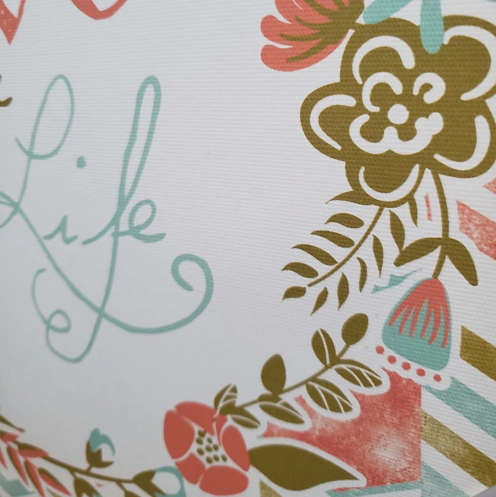 Floral and Geometric Wreath Wall Art - Love Your Life New